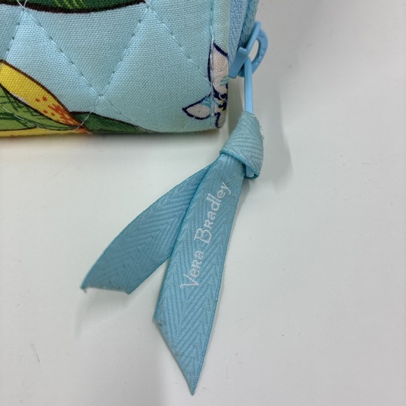 Vera Bradley Lemon Grove Turnlock Wallet Teal, Yellow, Leaves, Ladybug,‎ Flowers - Picture 5 of 9
